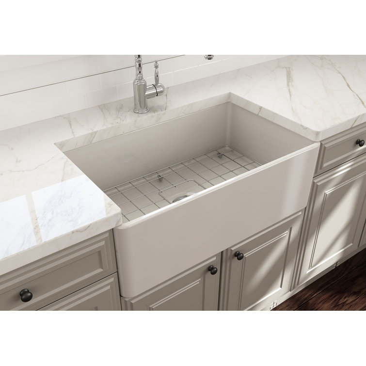 30'' White Fireclay Farmhouse Apron Kitchen Sink