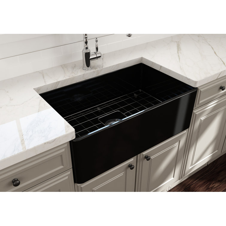 30'' White Fireclay Farmhouse Apron Kitchen Sink