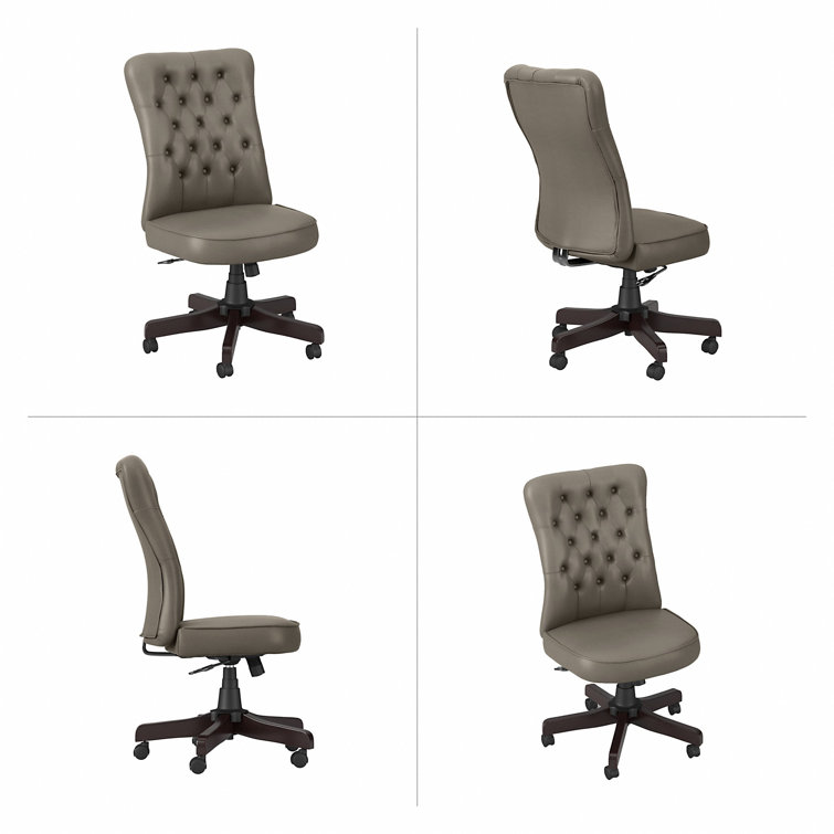 Arden Lane High-Back Washed Gray Leather Swivel Office Chair