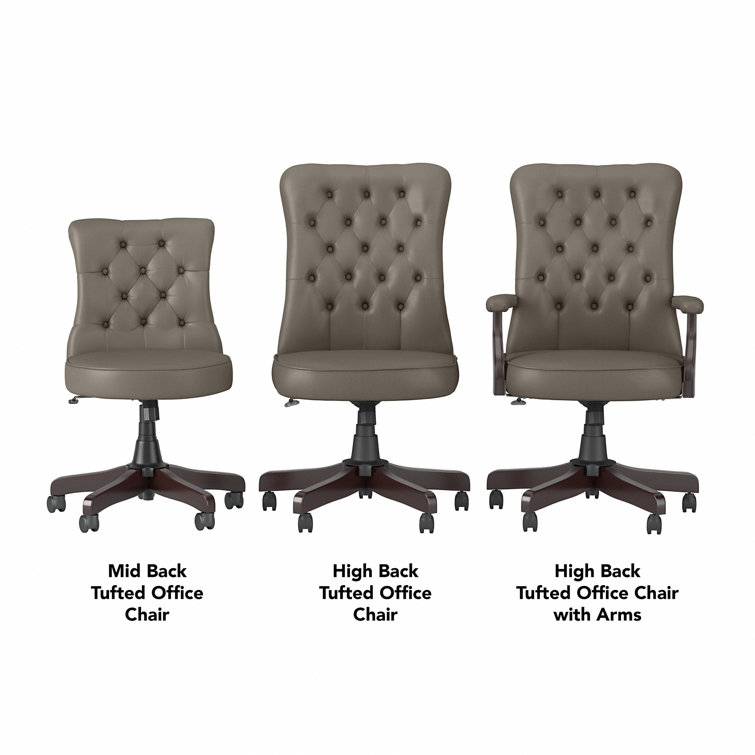 Arden Lane High-Back Washed Gray Leather Swivel Office Chair