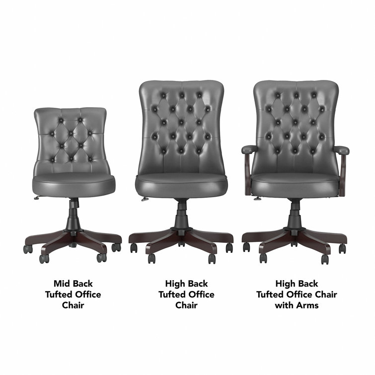 Arden Lane High-Back Washed Gray Leather Swivel Office Chair