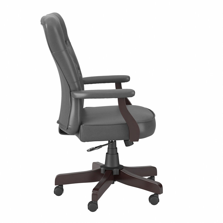 Arden Lane High-Back Washed Gray Leather Swivel Office Chair