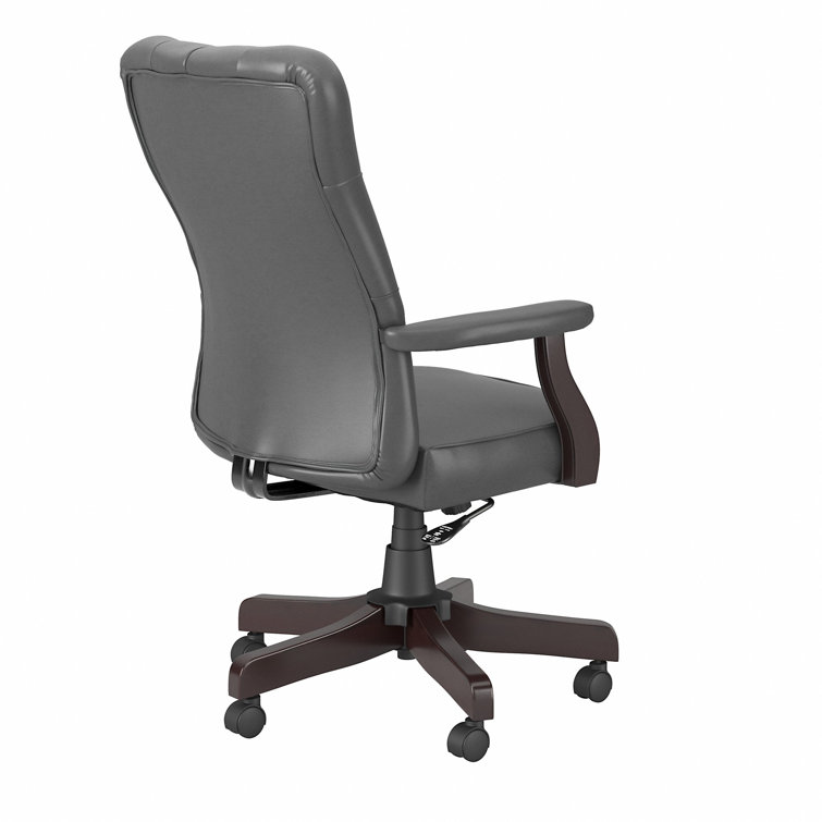 Arden Lane High-Back Washed Gray Leather Swivel Office Chair
