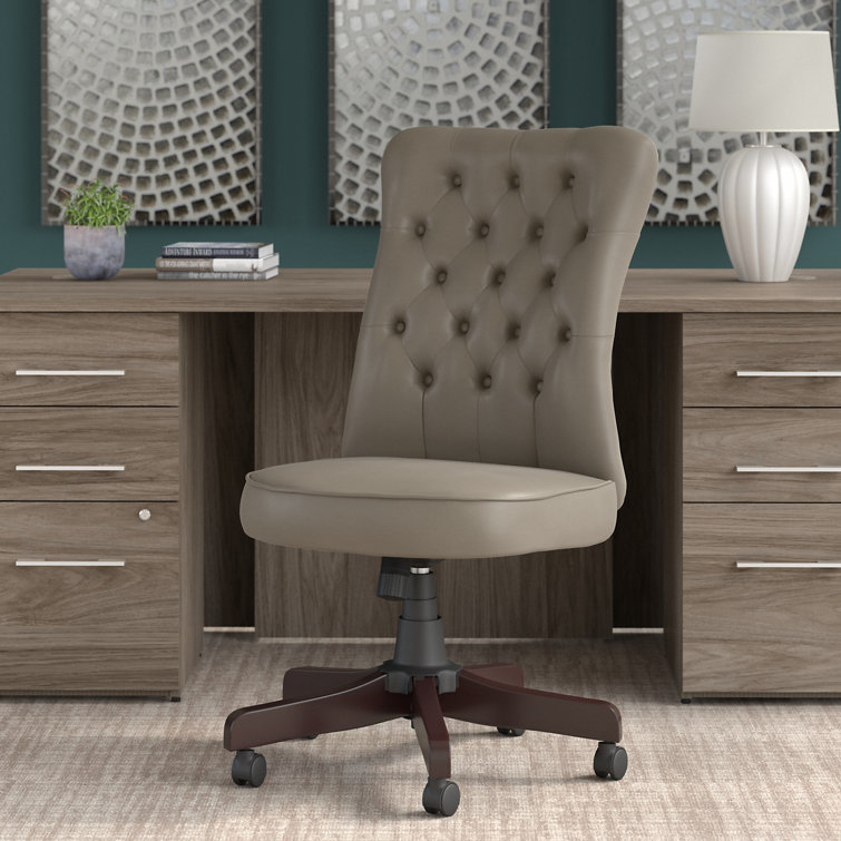 Arden Lane High-Back Washed Gray Leather Swivel Office Chair