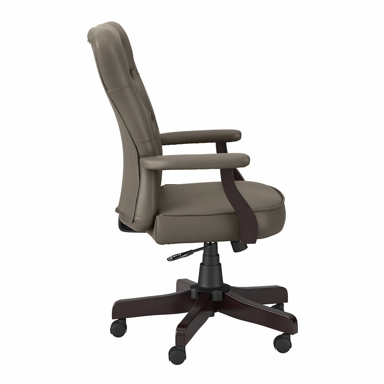Arden Lane High-Back Washed Gray Leather Swivel Office Chair