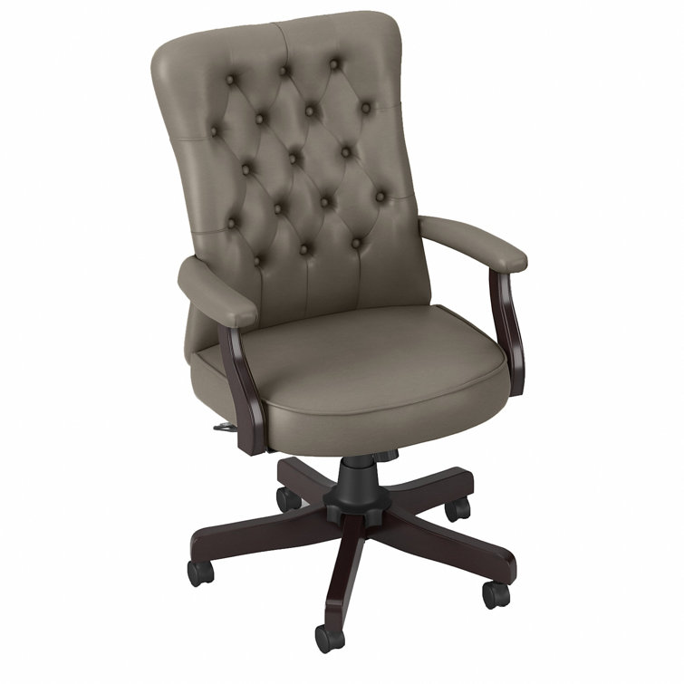 Arden Lane High-Back Washed Gray Leather Swivel Office Chair