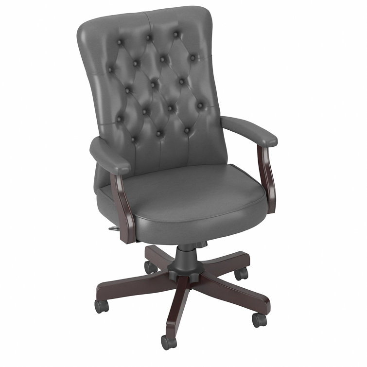 Arden Lane High-Back Washed Gray Leather Swivel Office Chair
