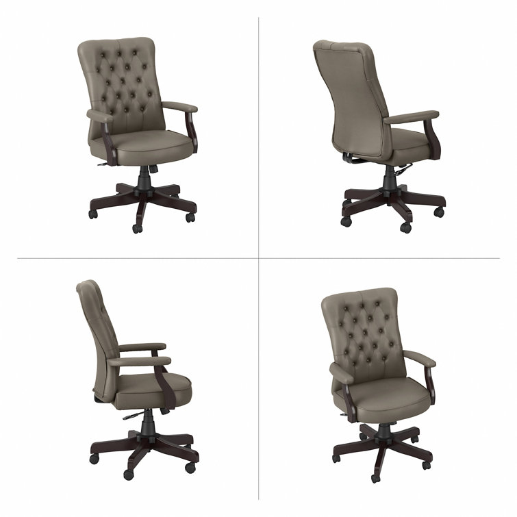 Arden Lane High-Back Washed Gray Leather Swivel Office Chair