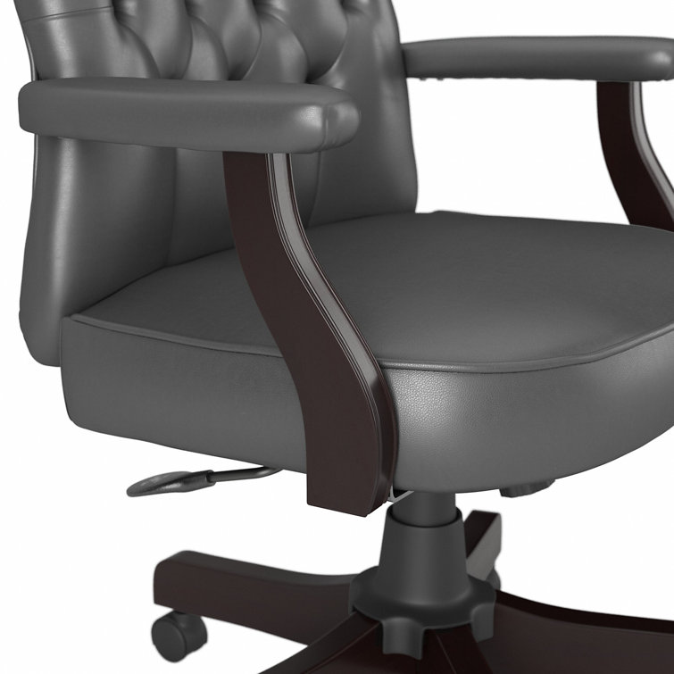 Arden Lane High-Back Washed Gray Leather Swivel Office Chair