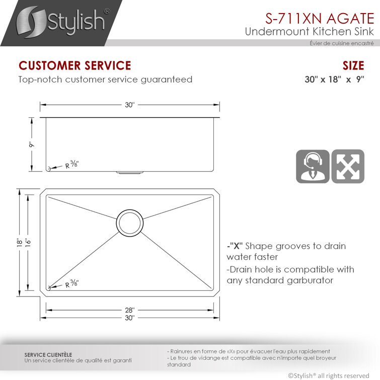 Graphite Black 30" Stainless Steel Single Bowl Undermount Kitchen Sink