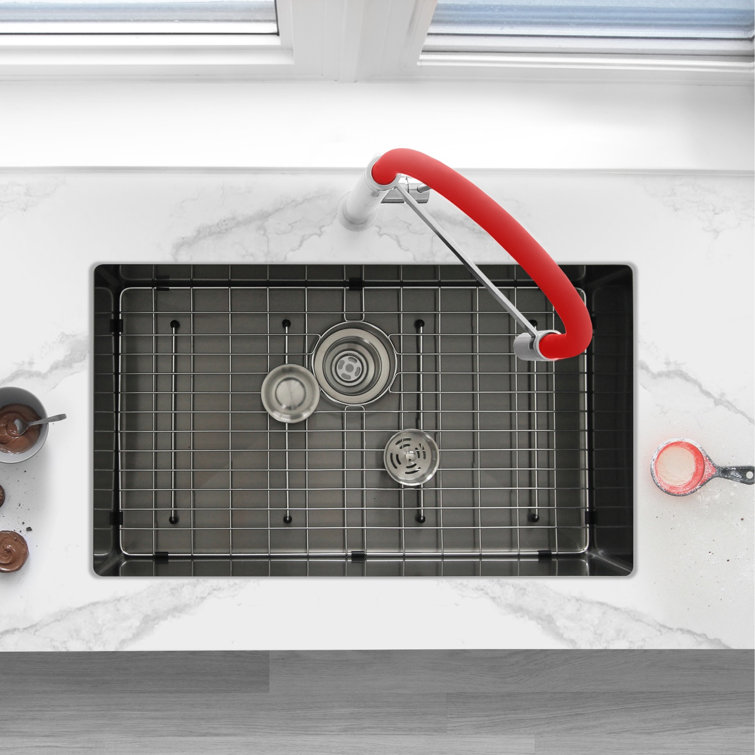 Graphite Black 30" Stainless Steel Single Bowl Undermount Kitchen Sink