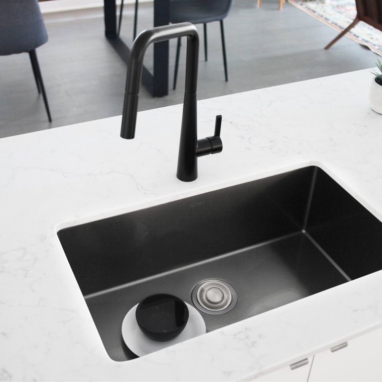 Graphite Black 30" Stainless Steel Single Bowl Undermount Kitchen Sink