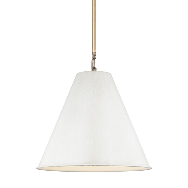 Elegant Gordon Small Pendant in Antique White and Satin Bronze