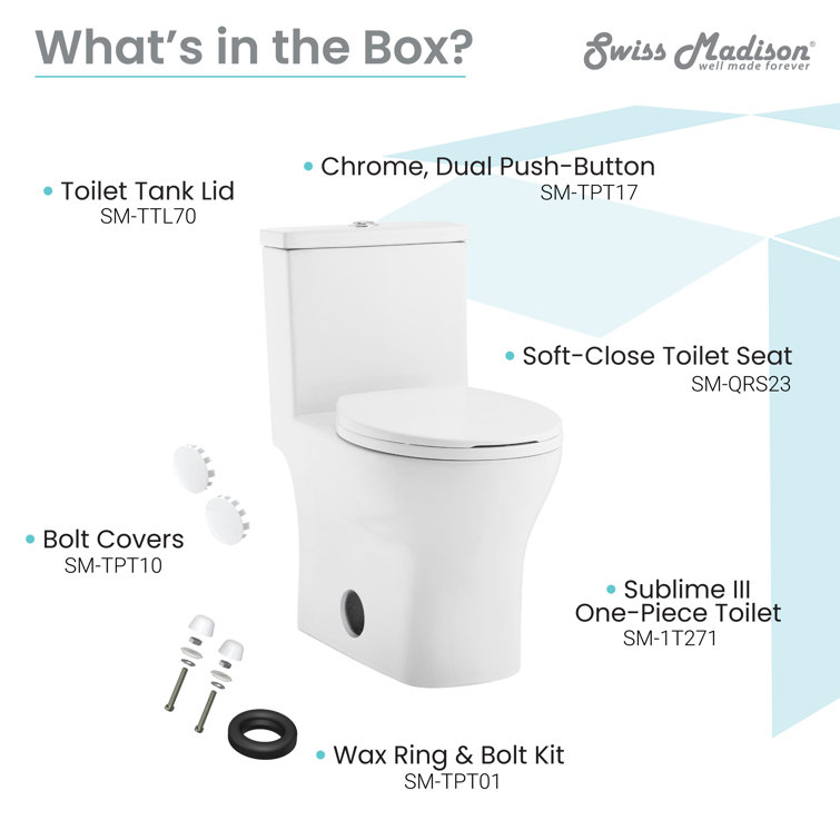 Glossy White Round Ceramic Dual-Flush Toilet