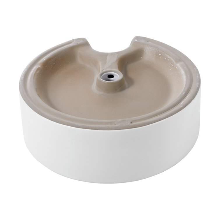 Monaco White Ceramic Round Vessel Sink with Faucet Mount