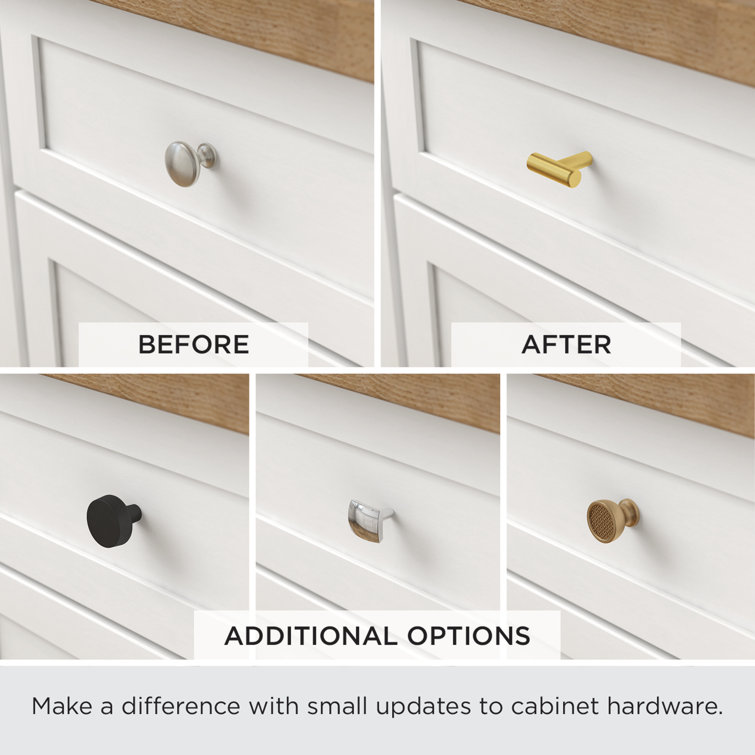 Matte Black Square Modern Brass Cabinet Knob
