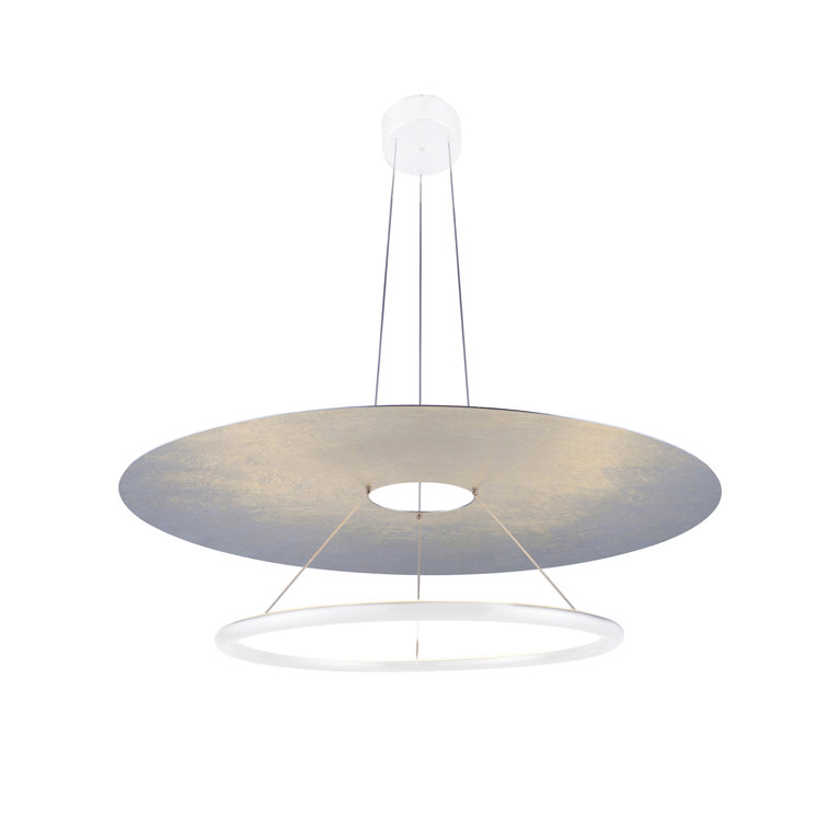 Helios Matte White and Silver LED Pendant Light