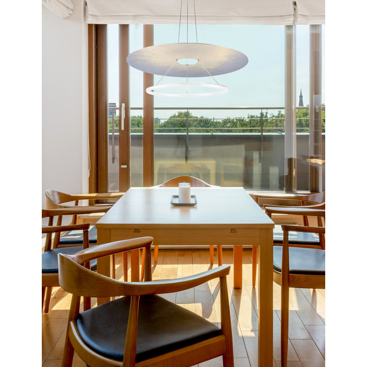 Helios Matte White and Silver LED Pendant Light