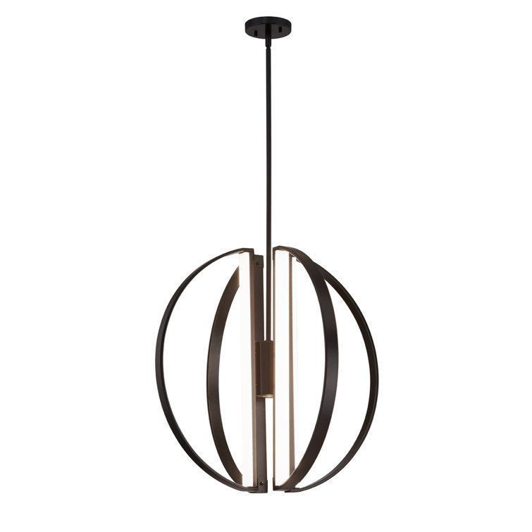 Liv Art Deco Inspired Matte Black 18" Globe LED Chandelier