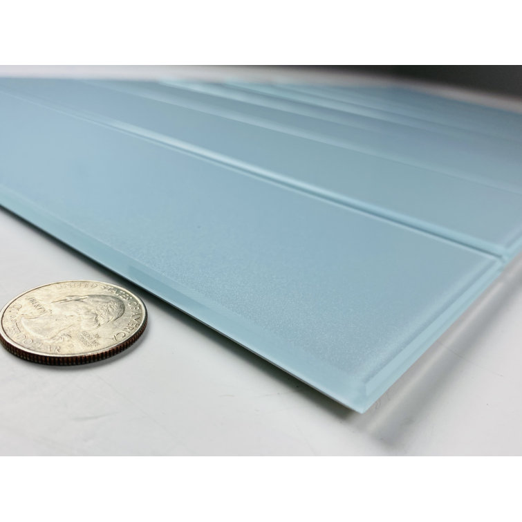 Metro Mint Blue 3x12 Glossy Glass Peel and Stick Tile