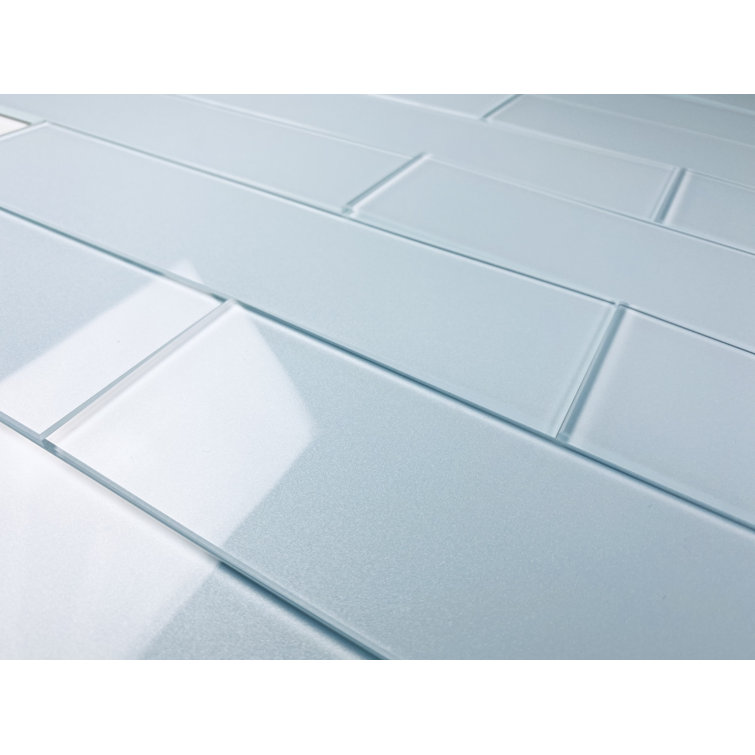 Metro Mint Blue 3x12 Glossy Glass Peel and Stick Tile