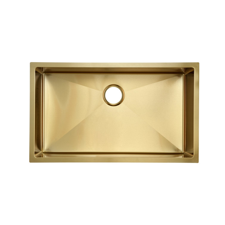 Rivage Gold Stainless Steel Single Basin Undermount Kitchen Sink