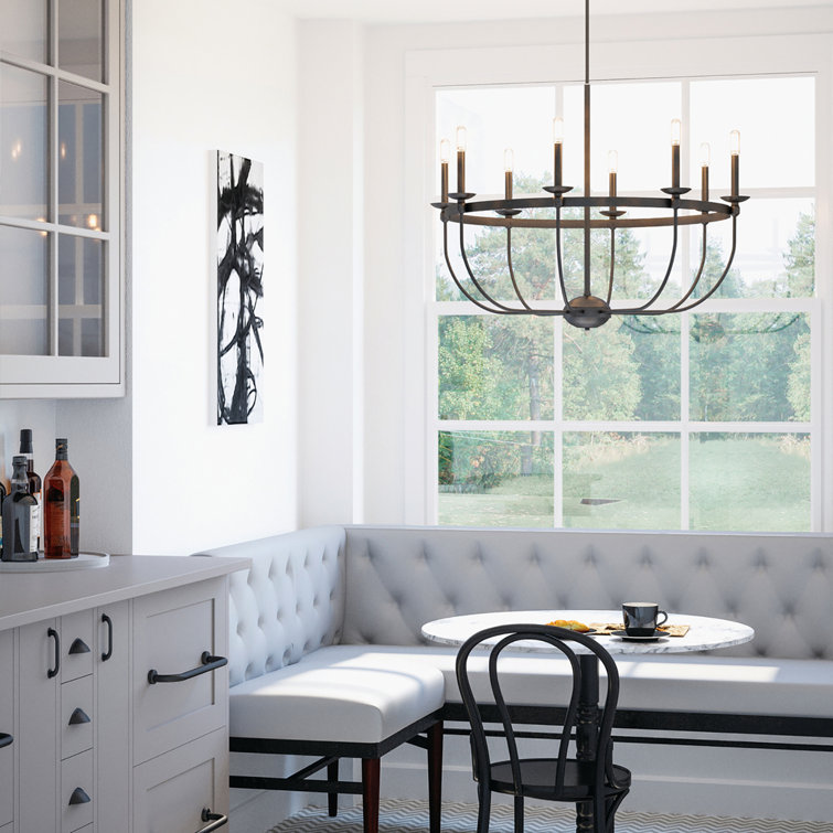Rylann Matte Black 8-Light Traditional Candle Chandelier