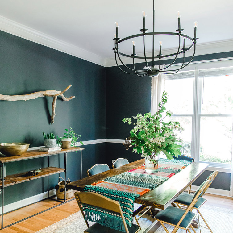 Rylann Matte Black 8-Light Traditional Candle Chandelier