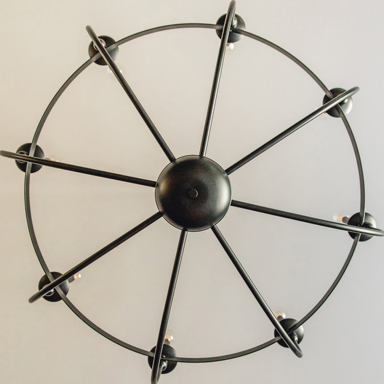 Rylann Matte Black 8-Light Traditional Candle Chandelier