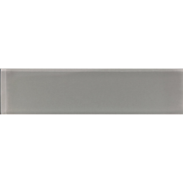 Gray Glossy Glass Brick Look Subway Wall Tile 3" x 12"