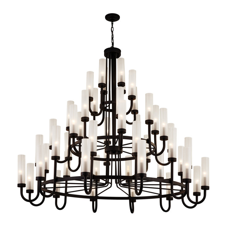 Dark Bronze 48-Light Candle Chandelier, 56" x 60.5"