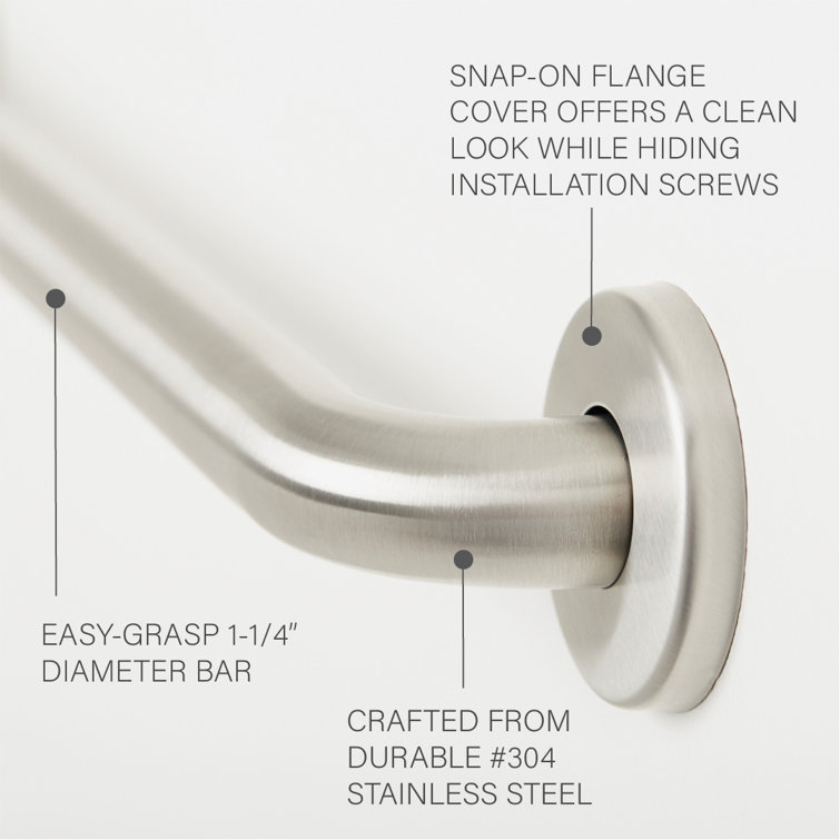 Signature Satin Stainless Steel 16" Bathroom Grab Bar