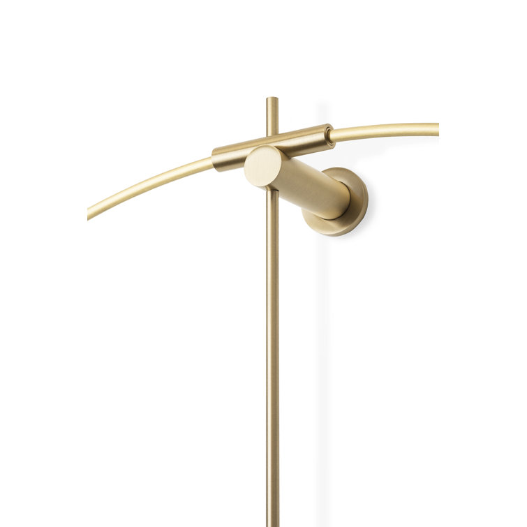 Minimalist Polished Brass and Walnut Wall Clock