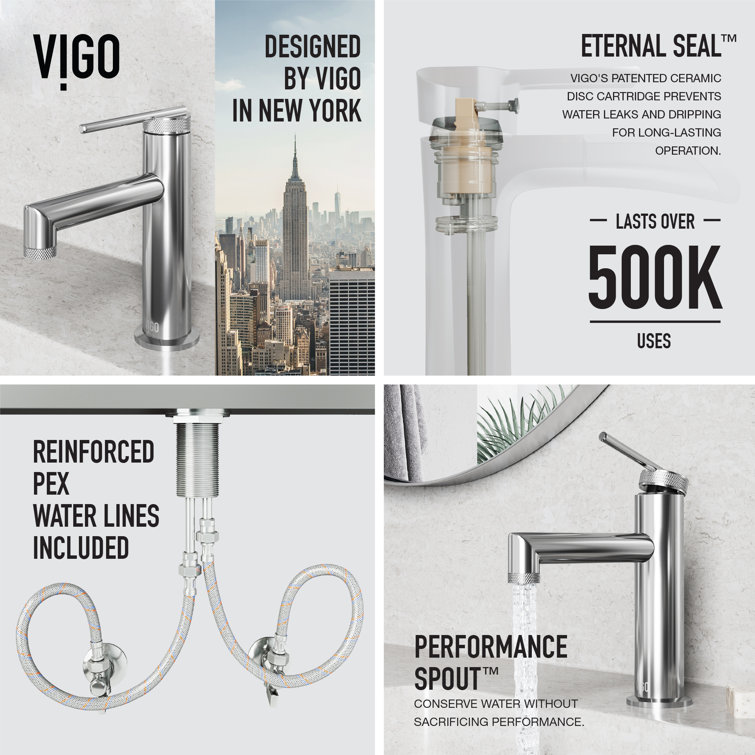 VIGO Sterling 7" High Chrome Single-Handle Bathroom Faucet