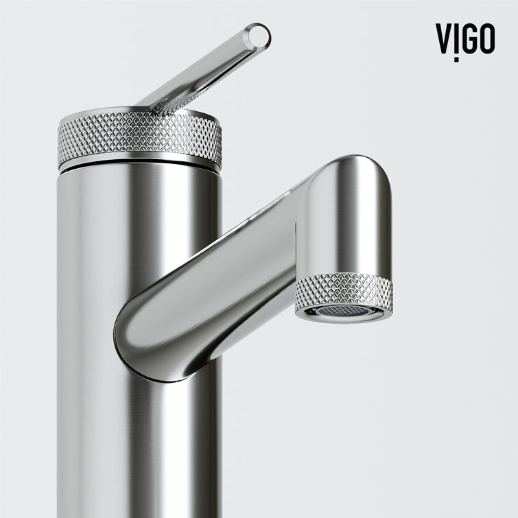 Sterling Vessel Bathroom Faucet with Diamond Knurling in Brushed Nickel
