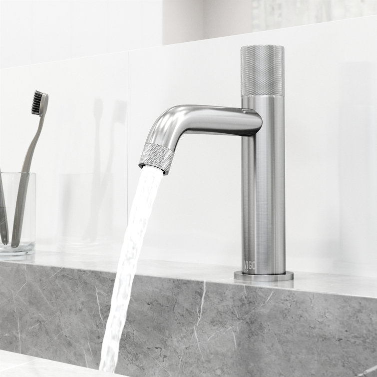 Apollo Brushed Nickel Single Hole Bathroom Faucet with High-Arc Spout