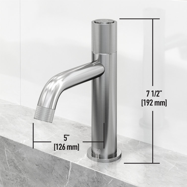 Apollo Brushed Nickel Single Hole Bathroom Faucet with High-Arc Spout