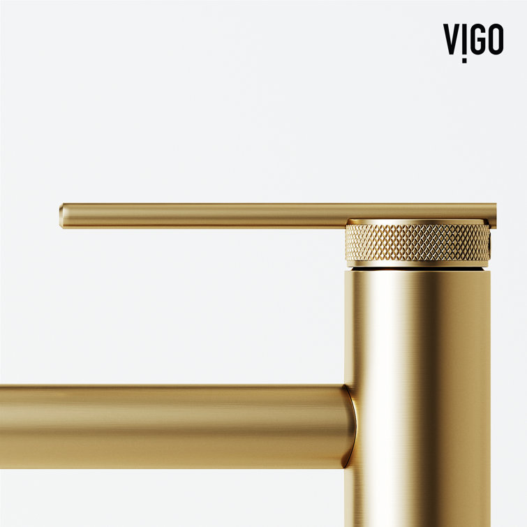 Matte Brushed Gold Single Handle Vessel Sink Faucet