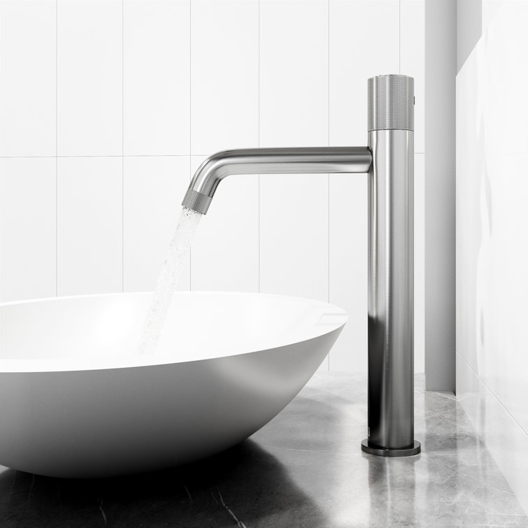 23" White Matte Stone Oval Vessel Sink with Brushed Nickel Faucet