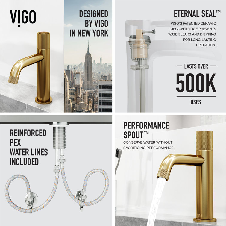 Apollo Matte Brushed Gold 7.5" Single-Handle Bathroom Faucet