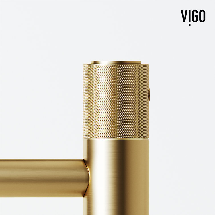 Matte Brushed Gold Single-Hole Bathroom Vessel Faucet
