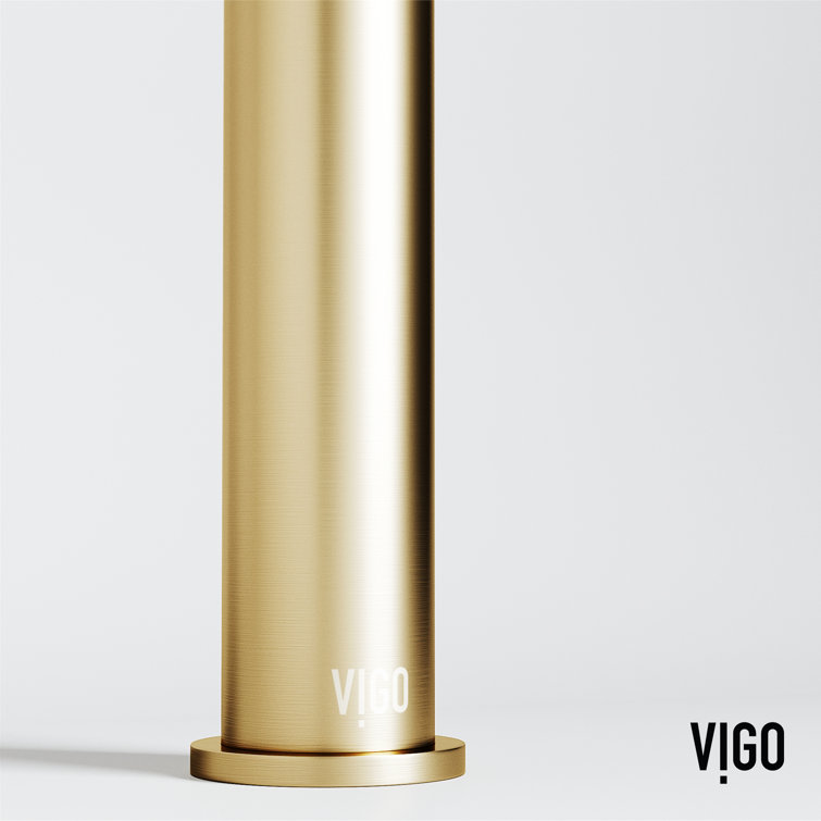 Matte Brushed Gold Single-Hole Bathroom Vessel Faucet
