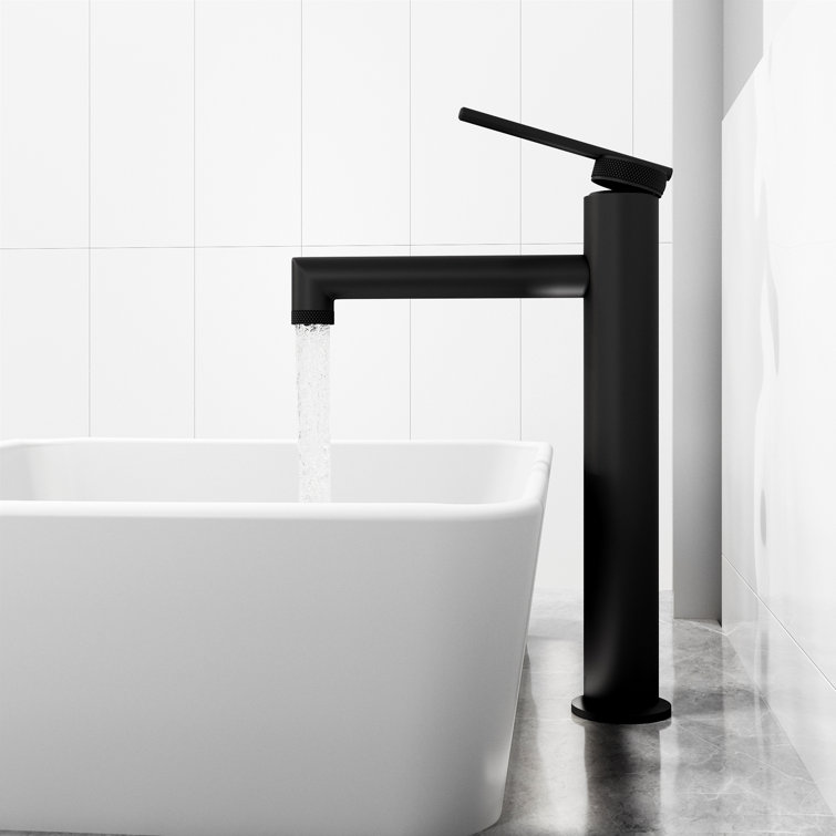Sterling High Arc Single-Handle Vessel Sink Faucet in Matte Black