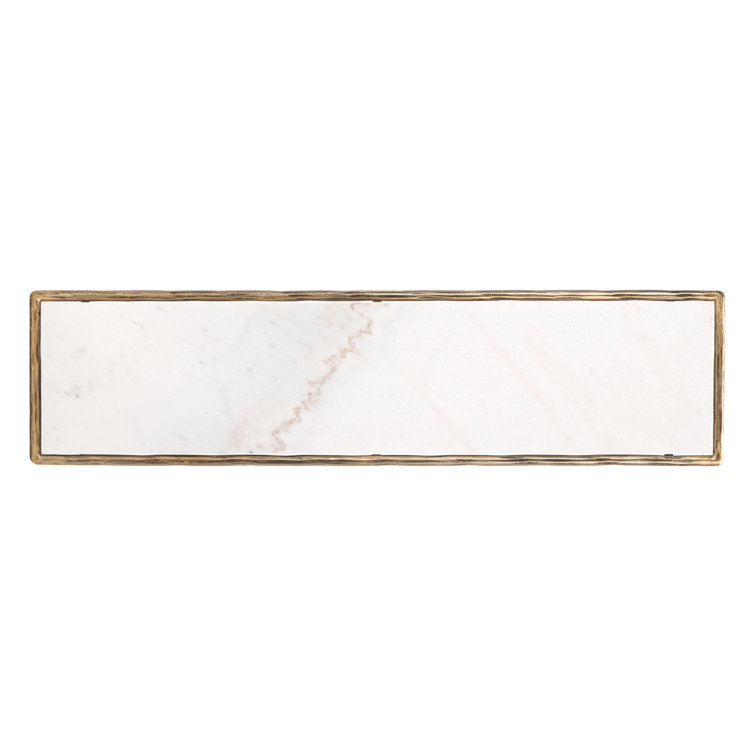 Evelynn Aristocratic Airy Glamour 48'' Brass & White Marble Console Table