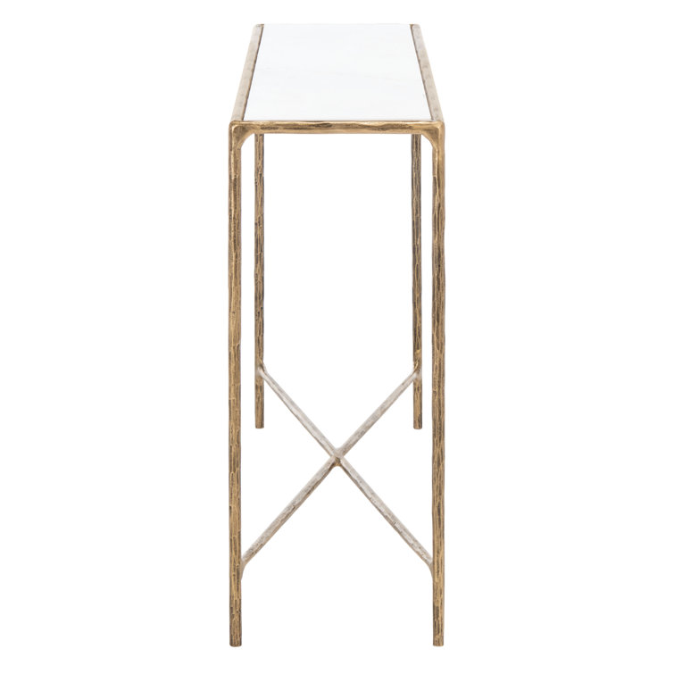 Evelynn Aristocratic Airy Glamour 48'' Brass & White Marble Console Table