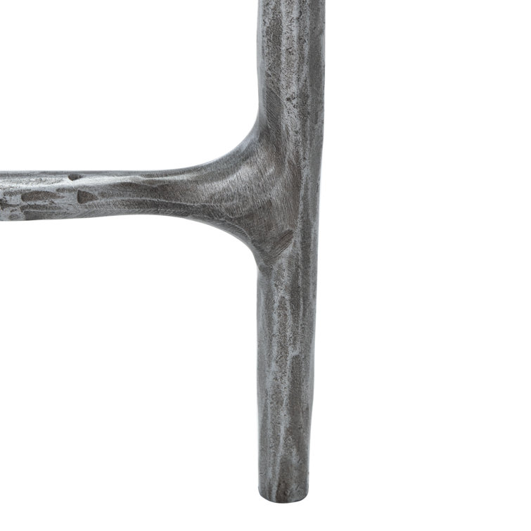 Evelynn Rectangular Silver Iron and Glass Coffee Table
