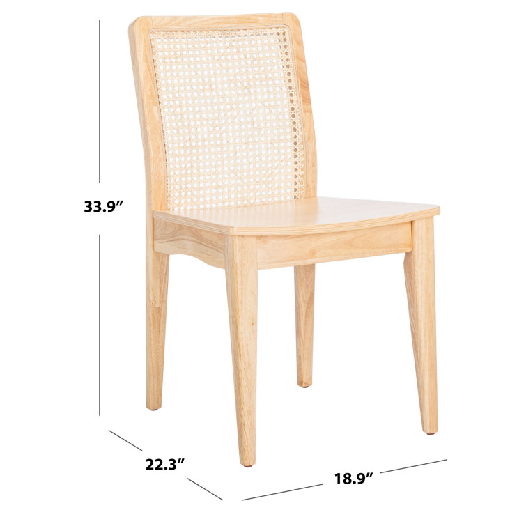 Montclair Coastal Brown Rattan Cane Side Chair, Set of 2