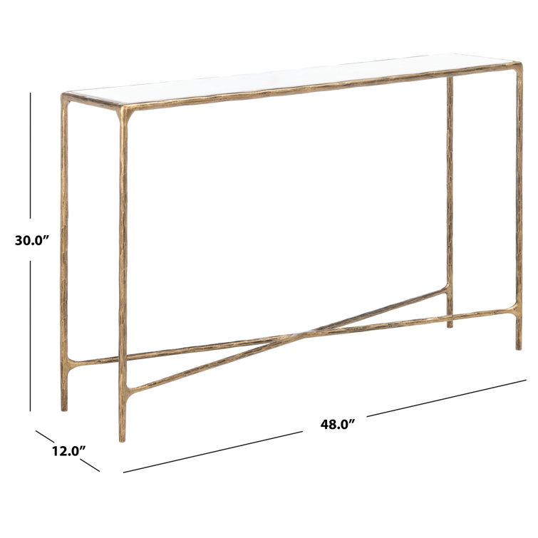 Evelynn Aristocratic Airy Glamour 48'' Brass & White Marble Console Table
