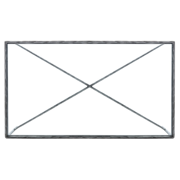 Evelynn Rectangular Silver Iron and Glass Coffee Table