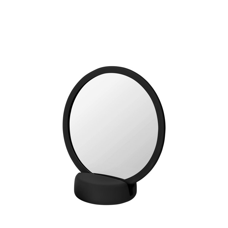 Black Round Silicone Magnifying Vanity Mirror